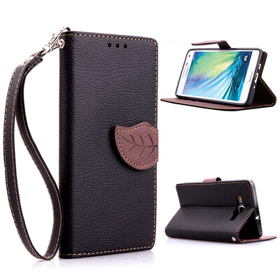 

MOONCASE [Leaves Magnetic Button] Premium PU Leather Flip Wallet Card Slot Bracket Back Case Cover for Samsung Galaxy A5