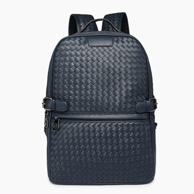 

PU leather woven backpack men women fashion large capacity travel school bag high quality weave laptop bags luggage schoolbag