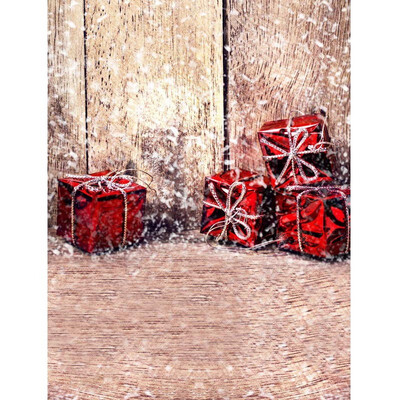 

Xmas Snowflakes&Gifts Photo Backdrop 57FT Vinyl Fabric Cloth Digital Printing Photo Background st-531
