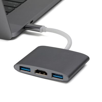 

USB C Adapter to 3 Ports USB Hub With HDMl 4K And 2 USB 30 Hub For Type C Laptop