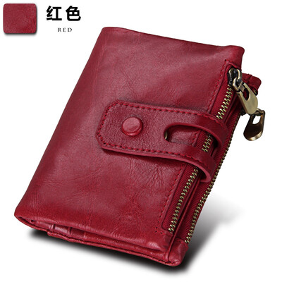

Leather mens wallet anti-theft brush RFID first layer leather wallet crazy horse leather casual wallet