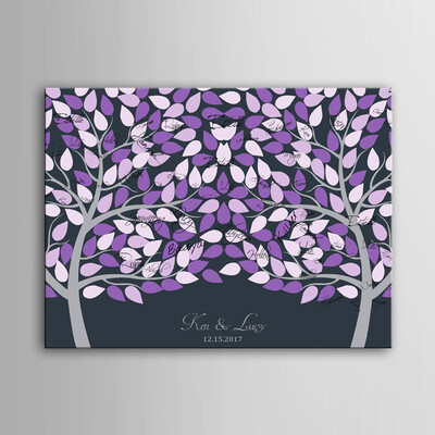 

Fingerprint Signature Guest Signature Party Gift Wedding Canvas Signing Board - Lover Under The Love Tree Wedding DIY Decoration