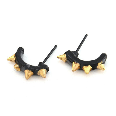 

Fashion Punk Rock Black Rivet Shape Ear Stud Earrings Club Wear Alloy 15133mm