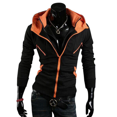 

Zogaa Mens Hoodie False Two Piece Contrast Color Fashion Hooded