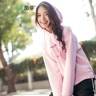 

INMAN literary fan letter print wild pullover sweater female 1881082274 pink