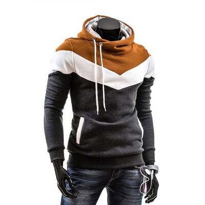 

Zogaa New Spring Men's Hoodie Color Matching Pullover Slim Sports