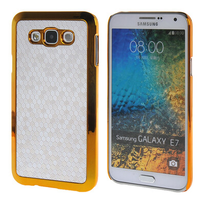 

MOONCASE Galsxy Е7 Дело Золото Chrome Шкала фильмы стиль Твердый переплет чехол для Samsung Galsxy E7 белый