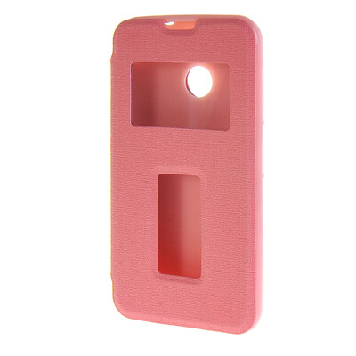 

MOONCASE Side Flip Hard board Slim Leather Bracket Window чехол для Cover Microsoft Lumia 530 розовый