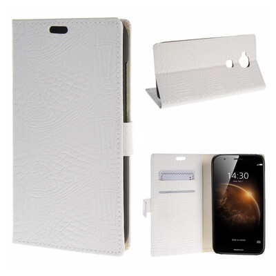 

MOONCASE for Huawei Ascend G8 Case Snake pattern Leather Flip Folio Wallet Card Slot Stand Case Cover White 04