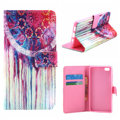 

MOONCASE Cute Pattern держателя Кожаный бумажник флип карты с Kickstand Чехол для Huawei Ascend P8 lite