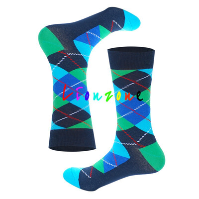 

LIONZONE Harajuku Unisex happy funny Socks Color Block Patchwork Striped Dot Print Crew high quality Cotton Casual Socks