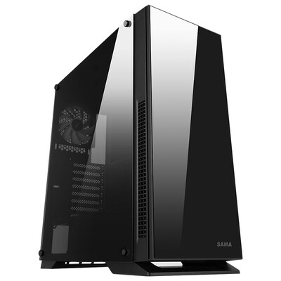 

First horse SAMA black hole 5 overclocking version of the glass mute computer chassis standard with 3 fans one button overclocking 8 slot high tower tempered glass side through support E-ATX motherboard