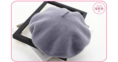 

100 real wool Beret Vintage Warm spring Winter Women Beret French Artist Beanie Hat beret femme Girl Gift