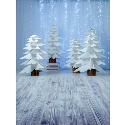 

Xmas Blue Snow Trees Photo Backdrop 57FT Vinyl Fabric Cloth Digital Printing Photo Background st-601