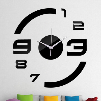 

Modern fashion originality DIY wall hanging clock&mirrors living room beautification 3D wall sticker clock