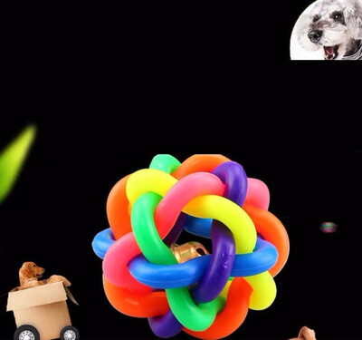 

Cntomlv lot of Color Pet Dog Cat Ball Toy with Bell for Small Medium Large Dogs