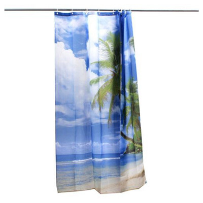 

UpperX Tropical Palm Tree Summer Beach Polyester Shower Curtain Bathroom Decor w Hooks