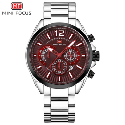 

MINI FOCUS Fashion Stainless Steel Strap Sports Men Quartz Watch MF0104G