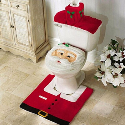 

WS0050 Merry Christmas Happy New Year Best Christmas Gift Decorations Bathroom Toilet Seat Carpet