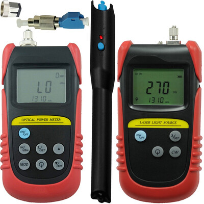 

-70dB to 6dB Optical Power Meter 1310nm1550nm Optical laser light source 10mw fiber visual fault locator FC to LC adapter