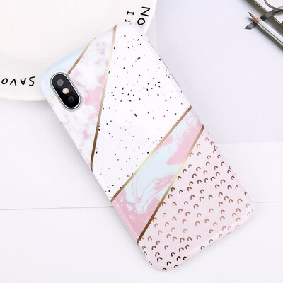 

Marble Phone Case For iPhone X 8 7 6 6S Plus Glossy Stone Silicone Soft Cover