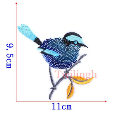 

1 Pcs Birds Patches Flower Sequined Sticker Sew Iron On Patch Shiny Motif Applique Garment DIY Clothes Repair Badges For Wedding