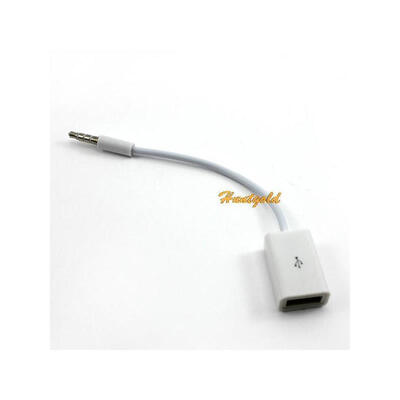 

Белый мужчина 3.5mm AUX аудио стерео штекер Джек USB 2.0 Cable Женский конвертер