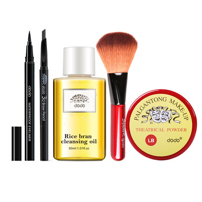 

Korea dodo eyebrow eye makeup combination set 5 sets (loose powder LB5g + eyeliner pencil 1.2g + eyebrow pencil 1.2g + Cleansing Oil 30ml + brush 1)