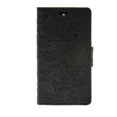 

MOONCASE Cute Little Witch Leather Side Flip Wallet Card Holder Stand Pouch ЧЕХОЛ ДЛЯ Sony Xperia Z4 Compact (Mini) Black
