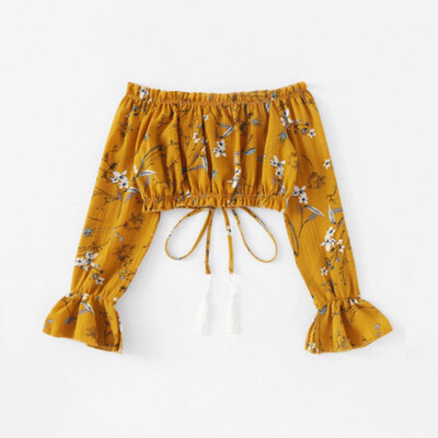 

Womens Long Sleeve T-Shirt Crop Tops Blouse Shirt