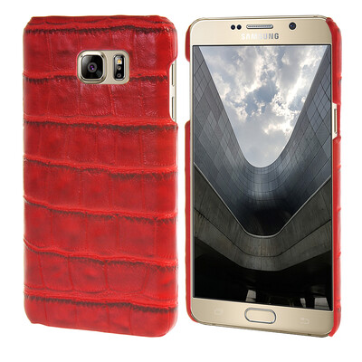 

MOONCASE Case for Samsung Galaxy Note 5 Crocodile Skin Hard Rubber Back Cover Red
