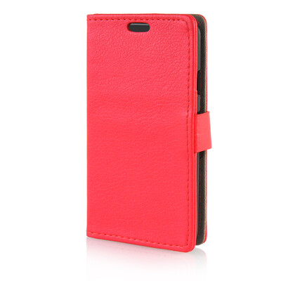 

MOONCASE Litch Skin Leather Side Flip Wallet Card Slot Pouch Stand Shell Back ЧЕХОЛ ДЛЯ LG Tribute / LG Optimus F60 Red