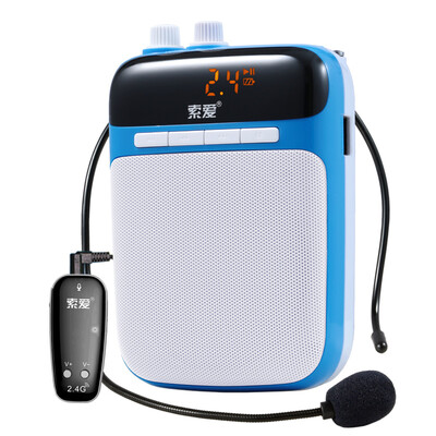 

Sony Ericsson -718 wireless portable digital loudspeaker 2.4G high-power small bee loudspeaker teacher teaching dedicated amplifier guide waist hanging speaker moonlight blue