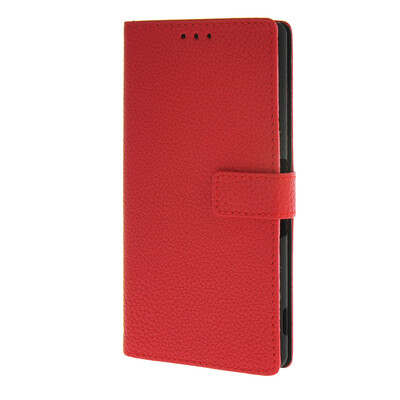 

MOONCASE чехол для Sony Xperia M4 Litch Skin Flip Wallet Card Slot Stand Pouch Leather Cover Red