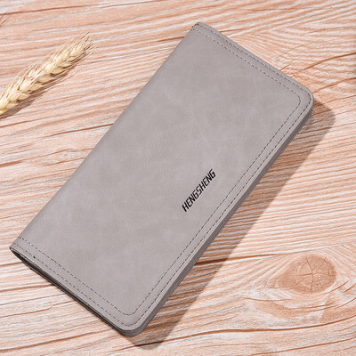 

Mens long wallet mens zipper soft leather young hand hand bag handbag tide personality casual hand bag