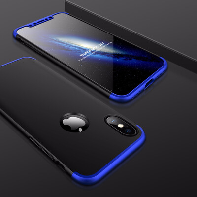 

Goowiiz Phone Case For Iphone 78X Fashion Color collision 360 Degree Coverage PC With Hole