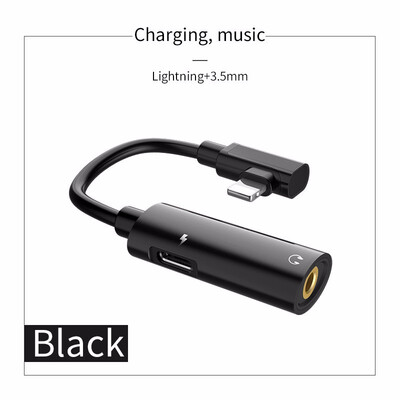 

HOCO Audio Cable for Apple plug 2 in 1 Fast Charging 35mm Audio Converter Adapter for iPhone X 7 8 Plus Headphone Support MIC