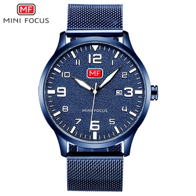 

MINI FOCUS Fashion Business Stainless Steel Strap Men Quartz Watch MF0158GS