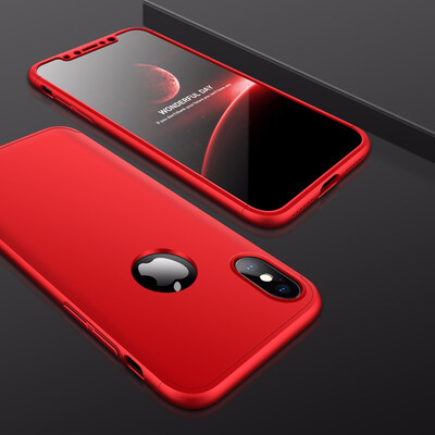 

Goowiiz Phone Case For Iphone 78X Fashion Color collision 360 Degree Coverage PC With Hole