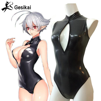 

24 Hrs Shipped Out Women Front Zipper Catsuit Turtleneck Shiny Erotic Wet Look Bodycon Punk Fetish Leotards Sexy Costumes Latex