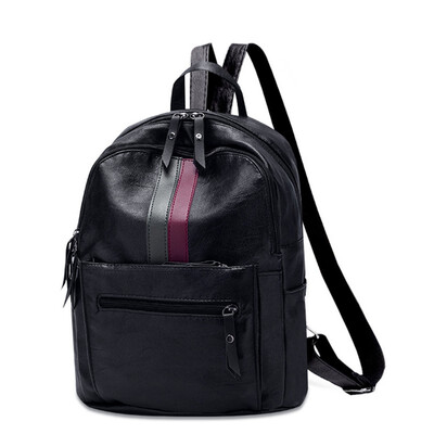 

New Fashion 2018 Female Shoulder Bag Leisure Leather Backpack School Bag Large Capacity Travel Bag