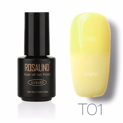 

ROSALIND Gel 1S 7ML Temperature changing Chameleon Gel Nail Polish Top Base Coat Needed poly gel Semi Permanent primer for nails