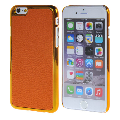 

MOONCASE Litchi Skin золото Chrome Hard Back чехол для Cover Apple iPhone 6 (4.7") Orange