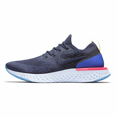 

Nike Epic React Flyknit Mens Running Shoes White Dark Blue Non-Slip Breathable Sweat Absorbing AQ0067 400 AQ0067 101