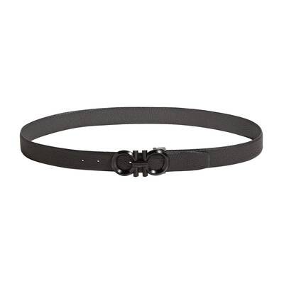 

Salvatore Ferragamo Mens Black Bull Leather Belt 0694745_C _110