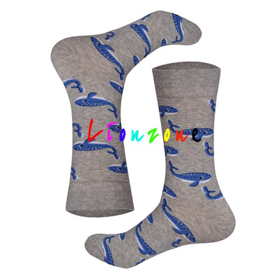

LIONZONE Hot Happy Socks Unisex With Baboon Lobster Whale Shark Animals Stripe Dots Brand Designer Funny Socks Lovers Gift