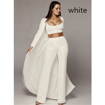 

2018 Fashion Casual Womens Sexy Knitted Sweater Three-piece Suit