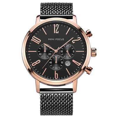 

BOFUTE Male Watches Casual Watch Quartz Watches Japanese Movement Calendar Waterproof Metal Mesh Belt 0183G