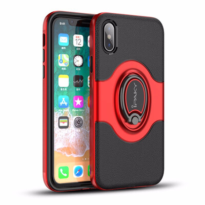

Ring Holder Case For iPhone X TPUPC Rugged Armor Shock absorption Vehicle Magnet function Case For Apple iPhone X Coque