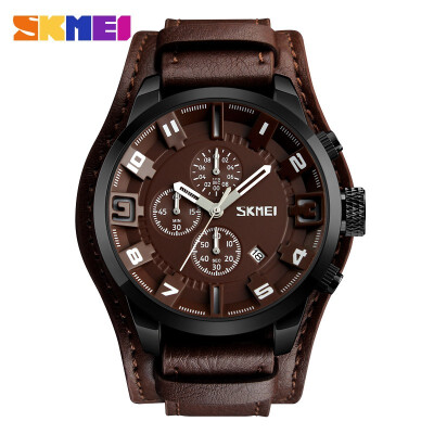 

SKMEI New Fashionable Sports Casual Watch For Men Luxury Business Leather Strap Waterproof Wrist Watch Male Watch Relogio Masculino